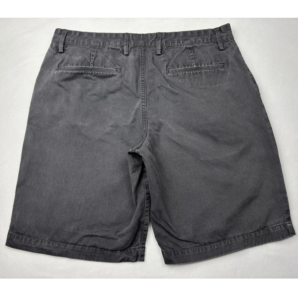 Gap Lived In Short Mens 36 Charcoal Gray‎ Chino Cotton Flat Front Casual Shorts